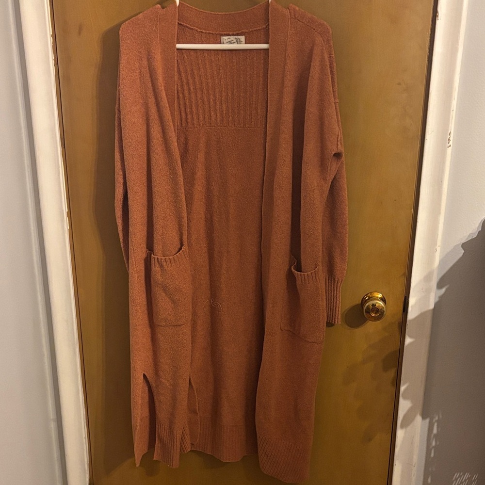 Ruby Moon Terracotta Open Front Cardigan